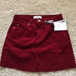 Corduroy red skirt